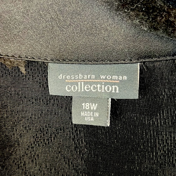 Dress Barn Woman’s Two Layer Special Occasion Top Black 18 W New! - Picture 2 of 7